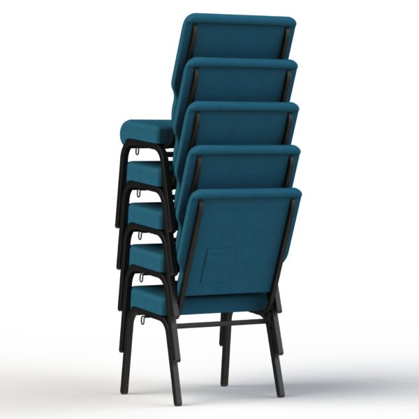 Alpha Church Chair in Dark Blue with Textured Black Frame 5