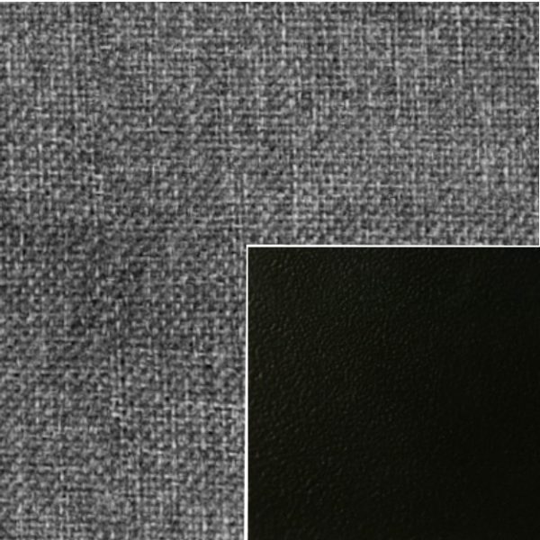 Charcoal Grey Fabric with Textured Black Frame