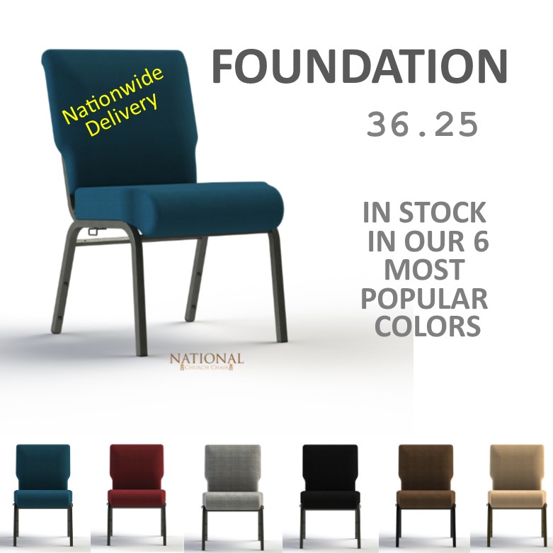 out foundation church chair is in stock and ready to ship in 6 popular colors