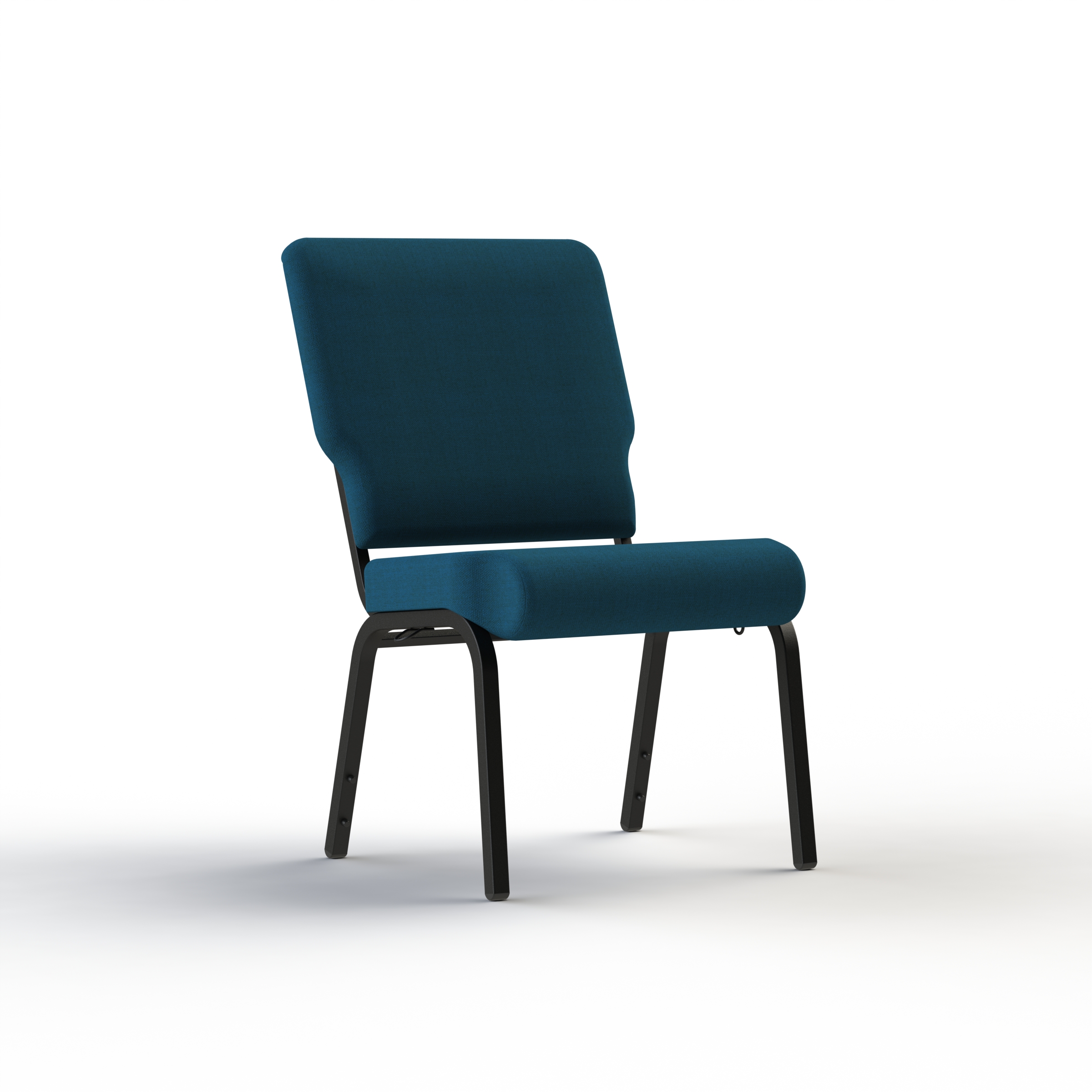 Alpha Church Chair in Dark Blue with Textured Black Frame